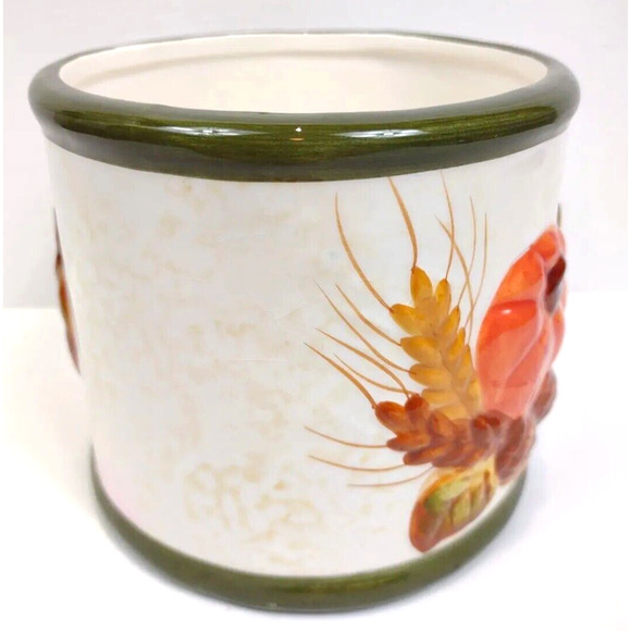 Candle Holder Fall Harvest Pumpkins Acorns Leaves Autumn Jar Candle Holder - Picture 5 of 7